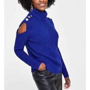 INC International Concepts Women's Turtleneck Sweater Sapphire Crush Size M